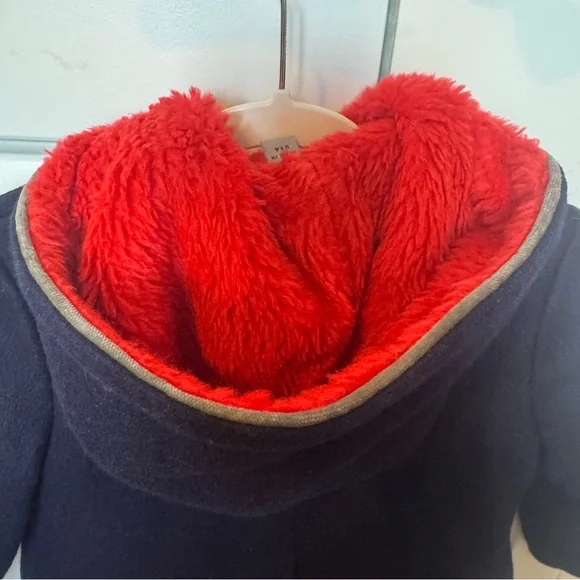 Vintage Rothschild Embroidered Navy Blue & Red Wool Fleece Lined Pea coat Size 4 - Picture 6 of 10